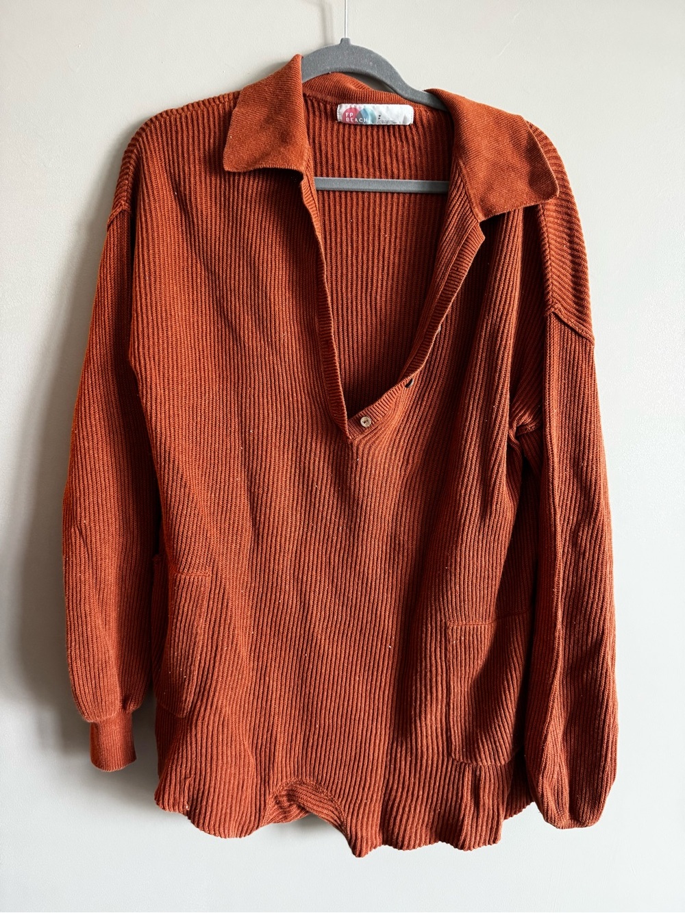 Free People Ribbed Rust Orange Jumpsuit Romper